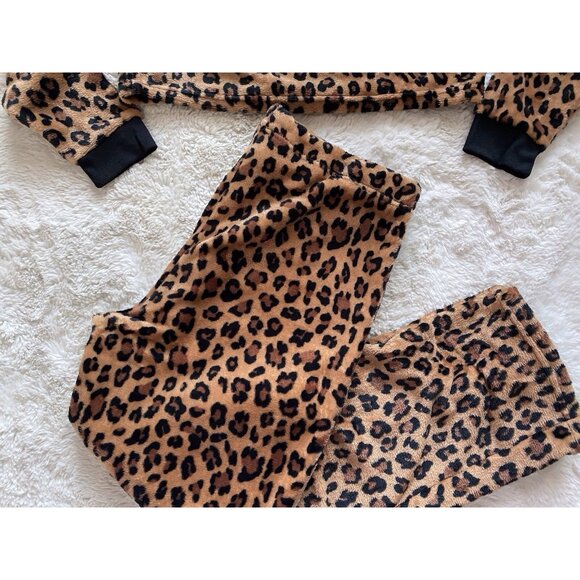 Juicy Couture Pajama Pj Set Leopard Print Sequin Logo Crop Top Pants XL NEW - Picture 13 of 13